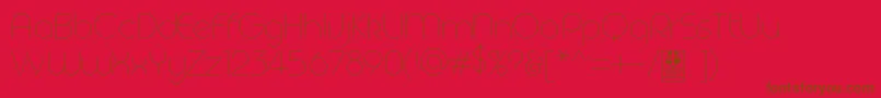 GeomaThinDemo-Schriftart – Braune Schriften auf rotem Hintergrund