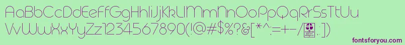 GeomaThinDemo-Schriftart – Violette Schriften auf grünem Hintergrund