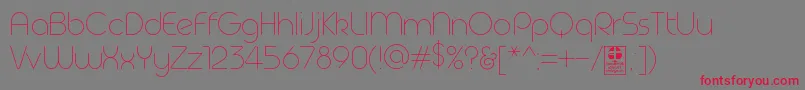 GeomaThinDemo-Schriftart – Rote Schriften auf grauem Hintergrund