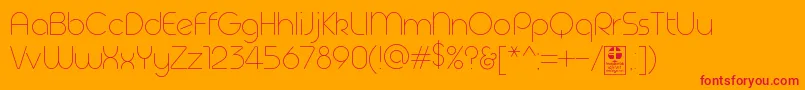 GeomaThinDemo-Schriftart – Rote Schriften auf orangefarbenem Hintergrund