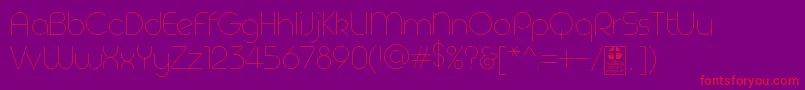 GeomaThinDemo-Schriftart – Rote Schriften auf violettem Hintergrund