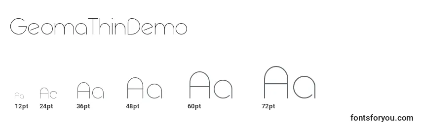 GeomaThinDemo Font Sizes