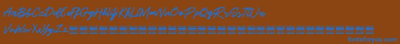 BeshinyDemo-Schriftart – Blaue Schriften auf braunem Hintergrund