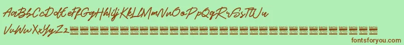 BeshinyDemo Font – Brown Fonts on Green Background