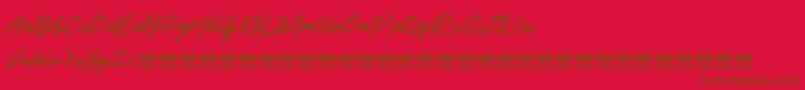 BeshinyDemo Font – Brown Fonts on Red Background
