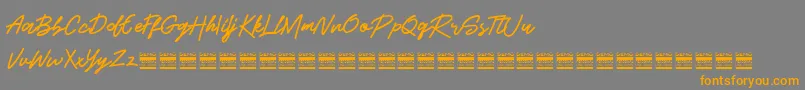 BeshinyDemo Font – Orange Fonts on Gray Background