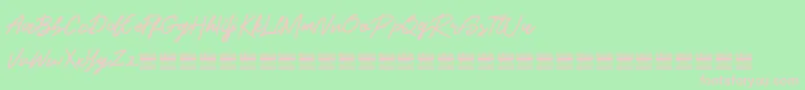 BeshinyDemo Font – Pink Fonts on Green Background