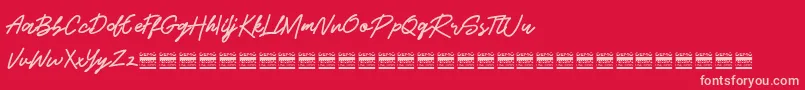 BeshinyDemo Font – Pink Fonts on Red Background