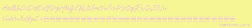 BeshinyDemo Font – Pink Fonts on Yellow Background