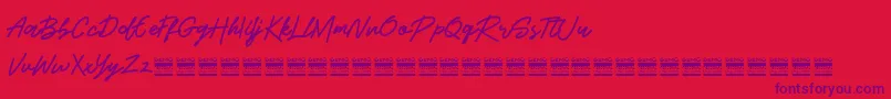 BeshinyDemo-Schriftart – Violette Schriften auf rotem Hintergrund
