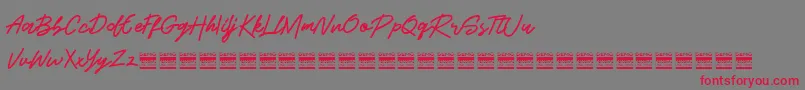 BeshinyDemo Font – Red Fonts on Gray Background