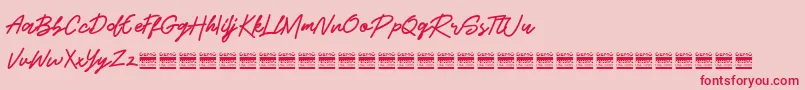 BeshinyDemo Font – Red Fonts on Pink Background
