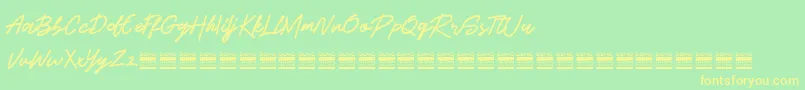 BeshinyDemo Font – Yellow Fonts on Green Background