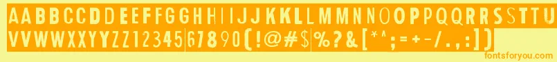 HumanErrorGrim Font – Orange Fonts on Yellow Background