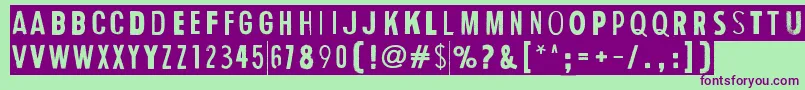 HumanErrorGrim Font – Purple Fonts on Green Background