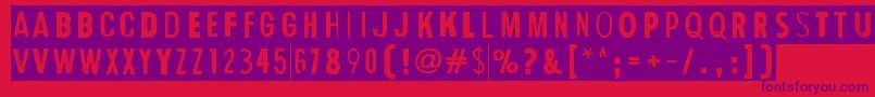 HumanErrorGrim Font – Purple Fonts on Red Background