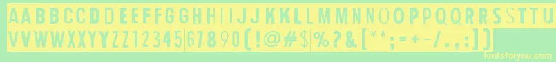 HumanErrorGrim Font – Yellow Fonts on Green Background