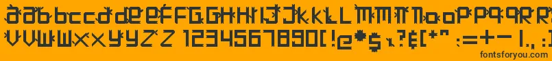 Hutan Font – Black Fonts on Orange Background