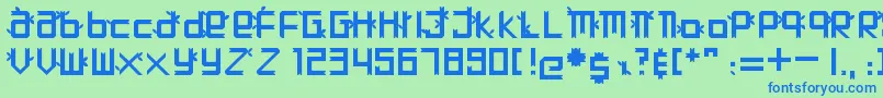 Hutan Font – Blue Fonts on Green Background