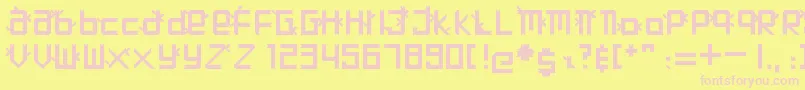 フォントHutan – ピンクのフォント、黄色の背景