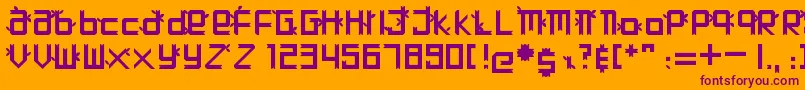 Шрифт Hutan – фиолетовые шрифты на оранжевом фоне