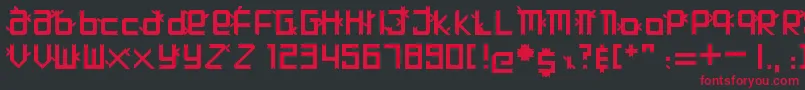 Hutan Font – Red Fonts on Black Background