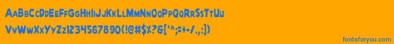 QuartermainCondensed Font – Blue Fonts on Orange Background