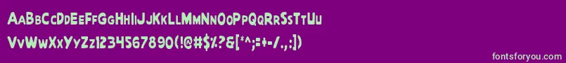 QuartermainCondensed-fontti – vihreät fontit violetilla taustalla