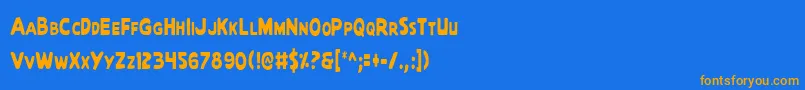 QuartermainCondensed Font – Orange Fonts on Blue Background