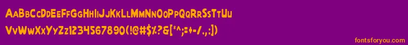 QuartermainCondensed Font – Orange Fonts on Purple Background