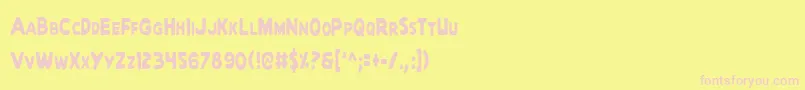 QuartermainCondensed-fontti – vaaleanpunaiset fontit keltaisella taustalla
