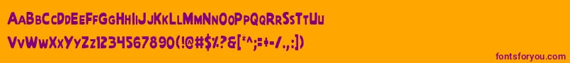 QuartermainCondensed Font – Purple Fonts on Orange Background