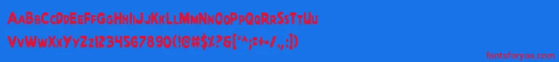 QuartermainCondensed Font – Red Fonts on Blue Background