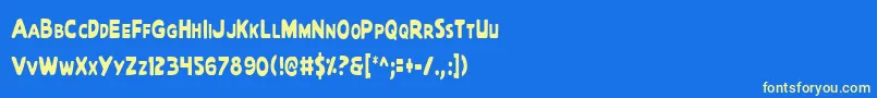 フォントQuartermainCondensed – 黄色の文字、青い背景