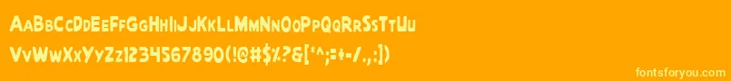 QuartermainCondensed Font – Yellow Fonts on Orange Background