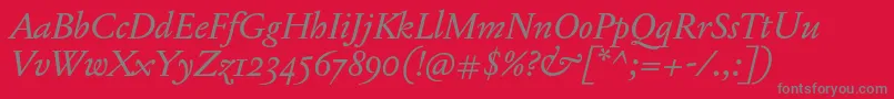 JannonTModerneProItalic Font – Gray Fonts on Red Background