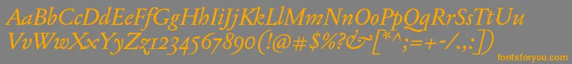 More about JannonTModerneProItalic Font JannonTModerneProItalic Font – Orange Fonts on Gray Background