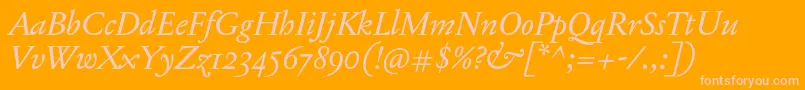 JannonTModerneProItalic Font – Pink Fonts on Orange Background