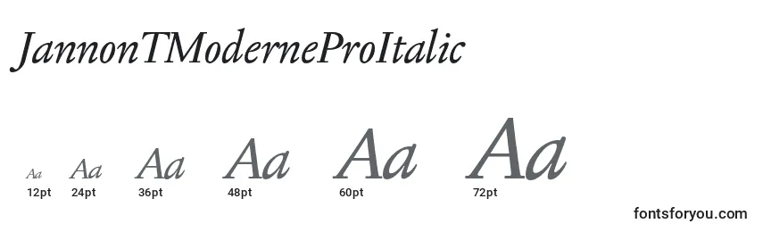 JannonTModerneProItalic Font Sizes
