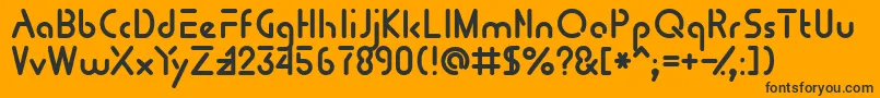 Czcionka Tomoprg – czarne czcionki na pomarańczowym tle