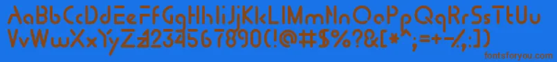 Tomoprg Font – Brown Fonts on Blue Background
