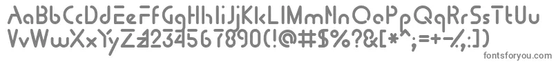 Tomoprg-fontti – harmaat kirjasimet valkoisella taustalla