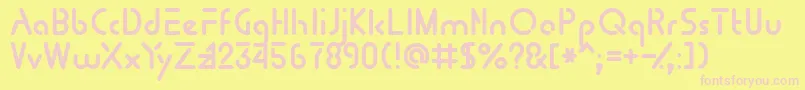 Tomoprg Font – Pink Fonts on Yellow Background