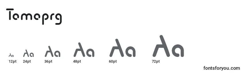 Размеры шрифта Tomoprg