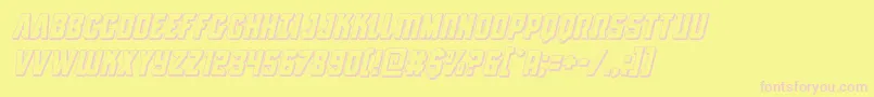 Antilles3Dital-fontti – vaaleanpunaiset fontit keltaisella taustalla