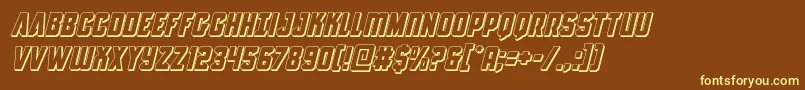 Antilles3Dital-fontti – keltaiset fontit ruskealla taustalla