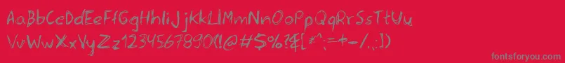 Sererg Font – Gray Fonts on Red Background