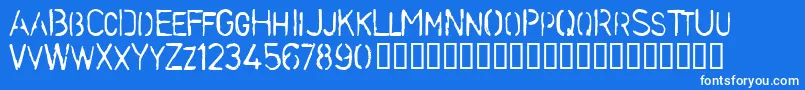 フォントStenb – 青い背景に白い文字