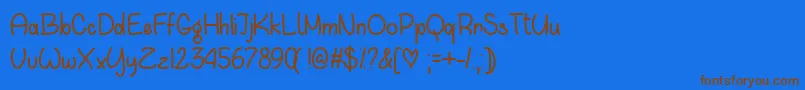 WaitingForYouOtf Font – Brown Fonts on Blue Background