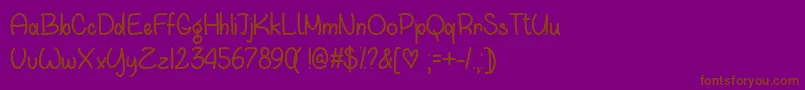 WaitingForYouOtf Font – Brown Fonts on Purple Background